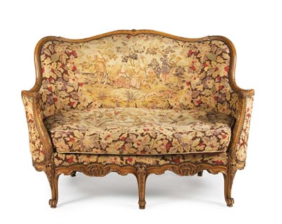 Lot 1396 - Louis XV Style Carved Fruitwood Canape The...