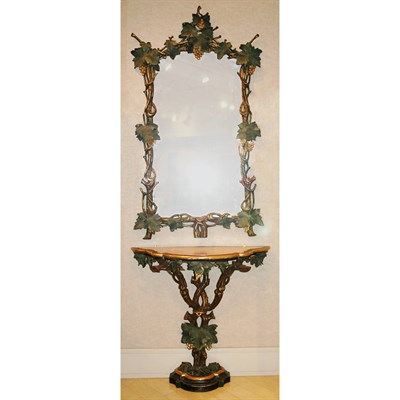 Lot 1574 - Art Nouveau Style Painted and Parcel Gilt...