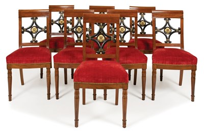 Lot 302 - Set of Eight Continental Painted and Parcel...