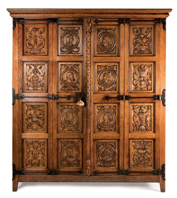 Lot 1449 - Renaissance Style Carved Oak Armoire The...