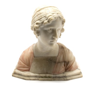 Lot 1577 - Marble and Alabaster Bust of Mignon In...