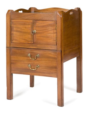 Lot 3164 - George III Mahogany Bedside Cupboard Height 29...