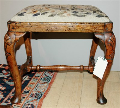 Lot 94 - Provincial Queen Anne Walnut Stool Early 18th...