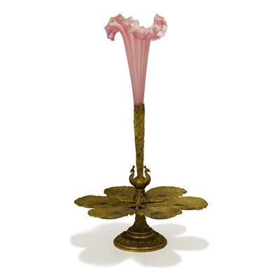 Lot 1521 - Art Nouveau Gilt-Bronze and Glass Epergne...