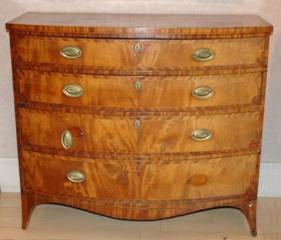 Lot 2137 - Federal Inlaid Mahogany Bow-Front Chest of...