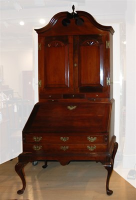 Lot 2129 - Queen Anne Mahogany Secretary Bookcase Height...