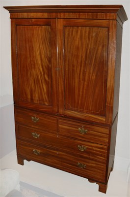 Lot 523 - George III Style Mahogany Linen Press 19th...