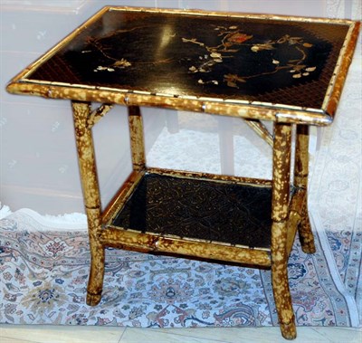 Lot 3186 - Regency Style Japanned Top Bamboo Two-Tier...