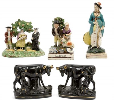 Lot 2131 - Group of Staffordshire Pottery Figures and...
