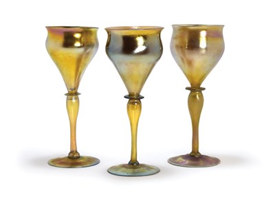 Lot 1504 - Assembled Set of Six Tiffany Favrile Glass...