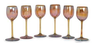 Lot 1507 - Set of Six Tiffany Favrile Glass Cordial...