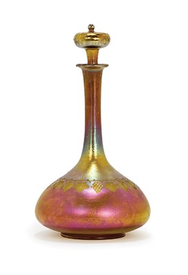 Lot 1508 - Tiffany Wheel Engraved Favrile Glass Decanter...