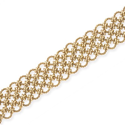 Lot 385 - Wide Gold Chain Bracelet