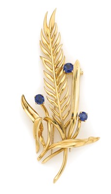 Lot 483 - Gold and Sapphire Clip, Van Cleef & Arpels