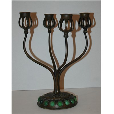 Lot 1501 - Tiffany Studios Reticulated Bronze and Green...