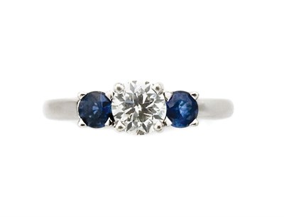 Lot 73 - Diamond and Sapphire Ring