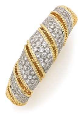 Lot 450 - Two-Color Gold and Diamond Bracelet