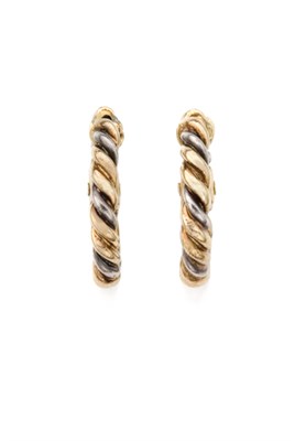 Lot 288 - Pair of Two-Color Gold Hoop Earrings, David Webb