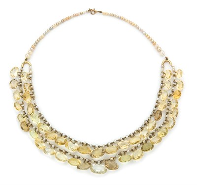 Lot 55 - Multi-Colored Pearl and Citrine Necklace