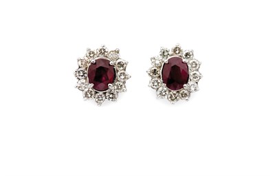 Lot 41 - Pair of Ruby and Diamond Earclips
