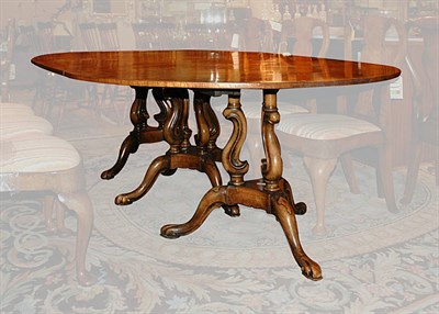 Lot 401 - George III Style Walnut Triple-Pedestal Dining...