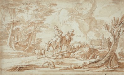 Lot 1 - Circle of Jean-Baptiste Huet Leading the Sheep...