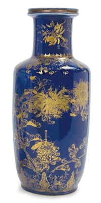 Lot 212 - Chinese Gilt Decorated Blue Glazed Porcelain...