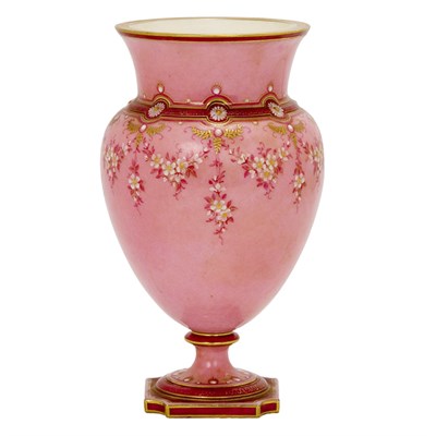 Lot 1399 - Sevres Porcelain Vase Of urn form, decorated...