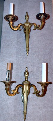 Lot 3413 - Pair of Louis XVI Style Gilt-Metal Two-Light...