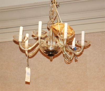 Lot 3397 - Glass Seven-Light Chandelier