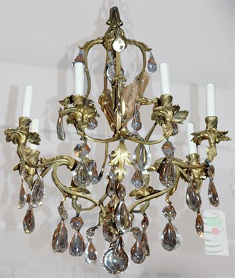 Lot 3392 - Louis XV Style Bronze and Glass Eight-Light...