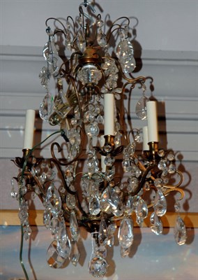 Lot 3401 - Louis XV Style Bronze and Glass Six-Light...