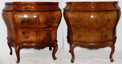 Lot 3429 - Pair of Italian Rococo Style Walnut Bombe...