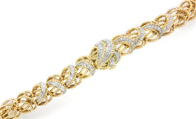 Lot 60 - Gold and Diamond Bracelet-Watch