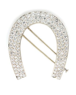 Lot 64 - Diamond Horseshoe Clip-Brooch