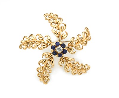 Lot 274 - Gold, Diamond and Sapphire Flower Brooch, Boucheron