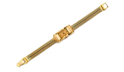 Lot 490 - Gold Double Strand Snake Chain Wristwatch, Boucheron