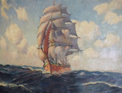 Lot 1 - American School 20th Century Ship at Sea Oil...