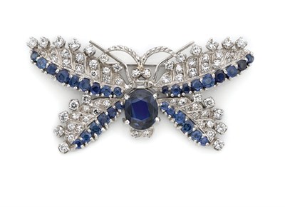 Lot 427 - Sapphire and Diamond Butterfly Brooch, Bailey, Banks & Biddle