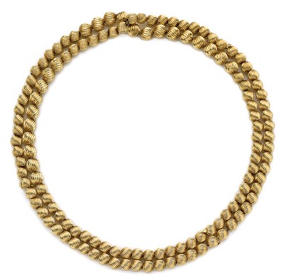 Lot 459 - Pair of Fluted Gold Bead Necklaces, David Webb