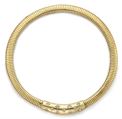 Lot 29 - Gold and Diamond Snake Chain Necklace