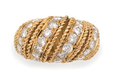 Lot 313 - Gold and Diamond Bombe Ring, Tiffany & Co.