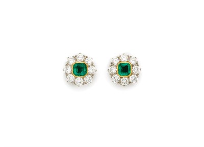 Lot 317 - Pair of Emerald and Earrings