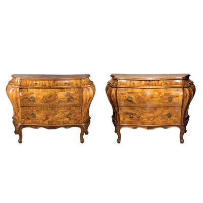 Lot 273 - Pair of Italian Rococo Style Fruitwood...