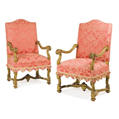 Lot 119 - Pair of Continental Baroque Style Gilt-Wood...