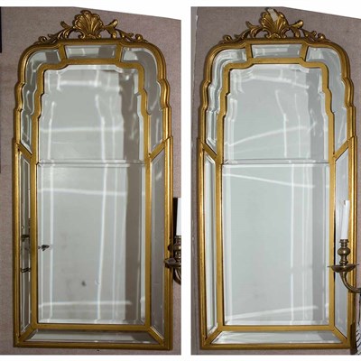 Lot 270 - Pair of Neoclassical Style Gilt-Wood Mirrors...