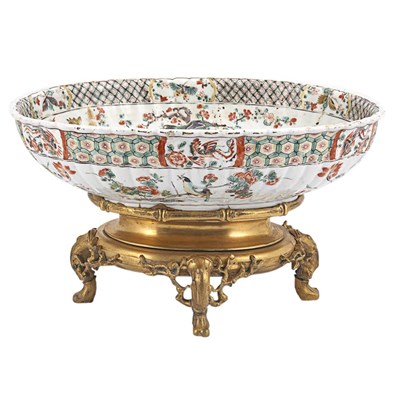 Lot 677 - Chinese Famille Verte Porcelain and Gilt-Metal...