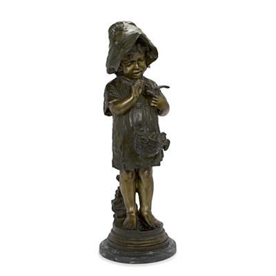 Lot 416 - Italian Gilt-Bronze Figure of a Girl with a...