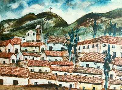 Lot 64 - 20th Century School View of Pueblo Andino...