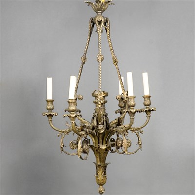 Lot 365 - Louis XVI Style Gilt-Bronze Six-Light...